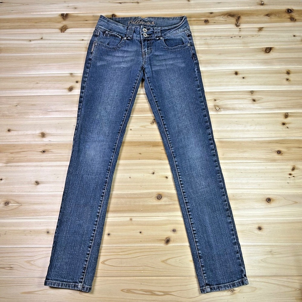 Bubblegum Jeans Womens 3 Low Rise Skinny Button Flap Pocket Denim Blue Jeans